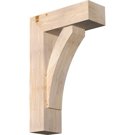 Ekena Millwork Thorton Block Smooth Bracket w/ Offset Brace, Douglas Fir, 7 1/2"W x 22"D x 34"H BKT0806X22X34THR05SDF